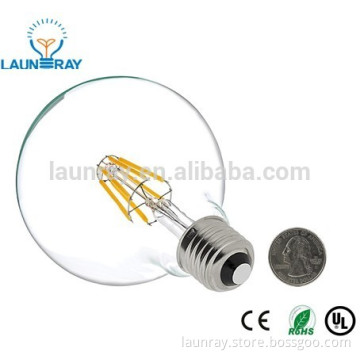 G125 G95 G80 E26 UL Listed Lights 6W Led Filament Bulb Dimmable Warm White